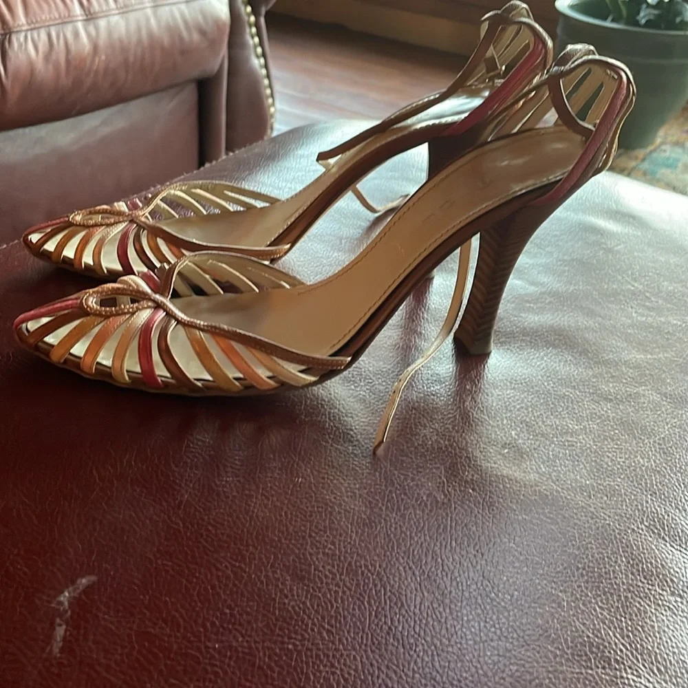 Casadei Multicolor Strappy 3” heel Sandals, Size 8B - Picture 2 of 10